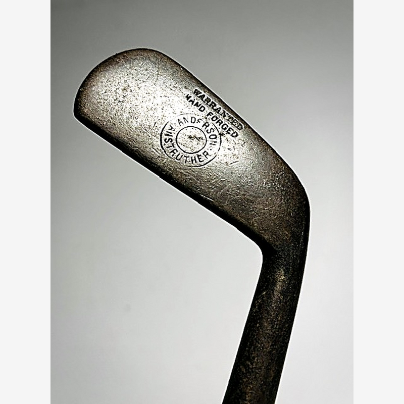 James Anderson driving iron hickory golf, face at address