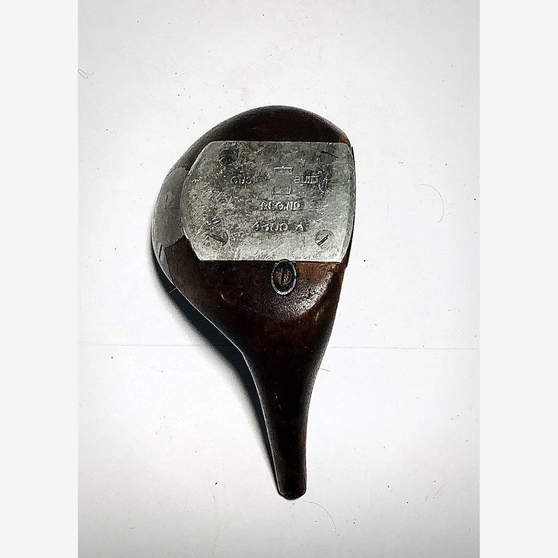 Wilson Walker Cup Model Custom Built Fancy Face Head, vintage hickory golf club builder head, detail