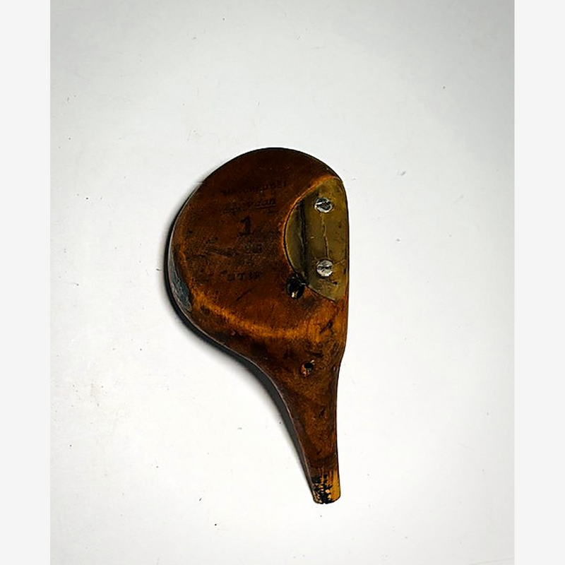 Kroydon Matched Set No. 1 Driver Head, vintage hickory golf club builder head, detail