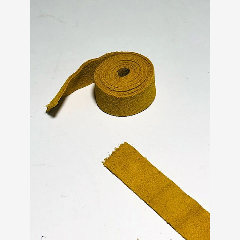 Yellow suede leather golf grip for vintage hickory golf club restoration
