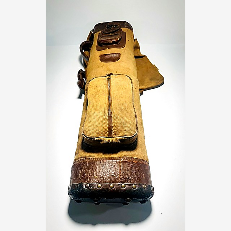Champ oval canvas slouch hickory golf bag, top hood