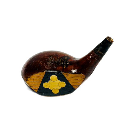 MacGregor Peerless hickory golf driver head with Yardsmore A-1 fancy face
