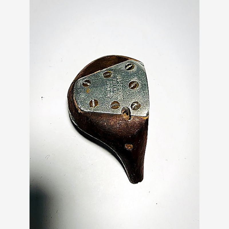 MacGregor 44 Aluminum Face Spoon Head, vintage hickory golf club builder head, detail