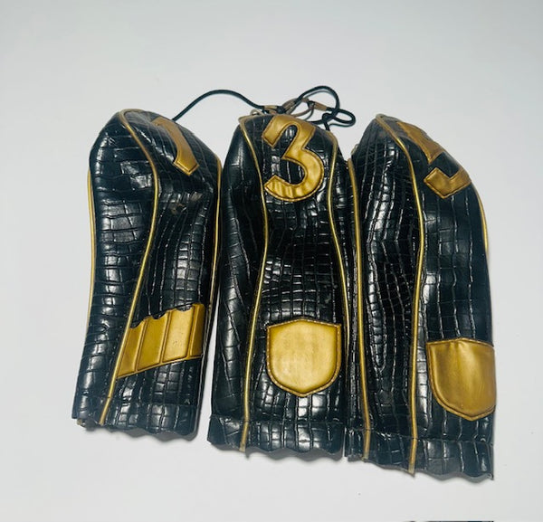 Vintage Alligator-Pattern Headcover Set (1, 3, 5) | Hickory Golf - Featured Image