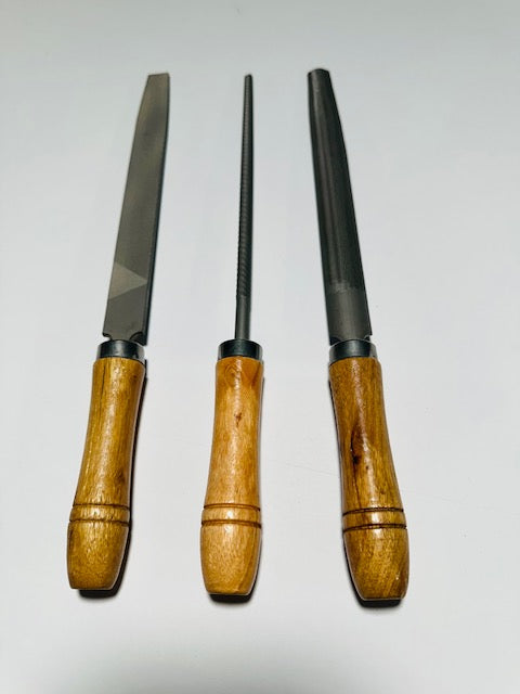 Three Piece File Set – Forged Steel with Wood Handles