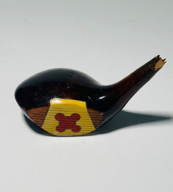 Dubow Ellis Shield fancy face driver head, vintage hickory golf club builder head - Featured Image
