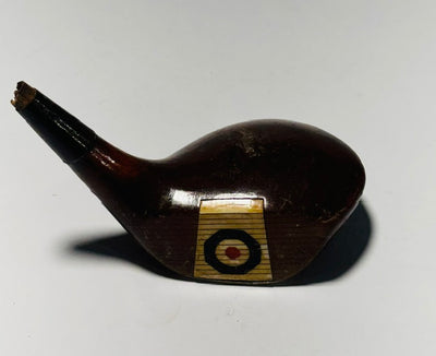 Spalding & Bros fancy face driver head 12 degree, left-handed, vintage hickory golf club builder head