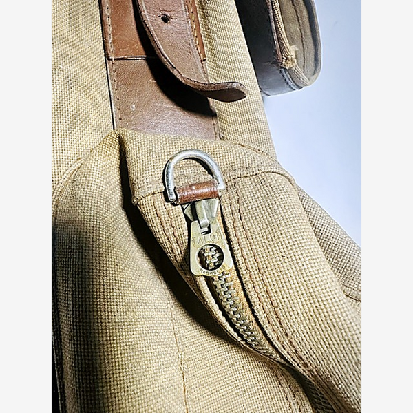 Canvas & Leather Trim Golf Bag — Studded Alloy Base — hickory golf, view 2