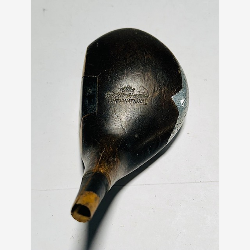 Walter Hagen International Fancy Face Spoon Head, vintage hickory golf club builder head, crown stamp