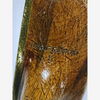 Close-up of the Wright & Ditson head stamp beside the brass face plate edge, hickory golf putter