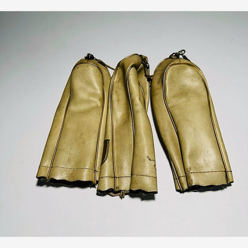 Cream Leather Headcovers 1-3-5 | Vintage Golf — hickory golf, view 2