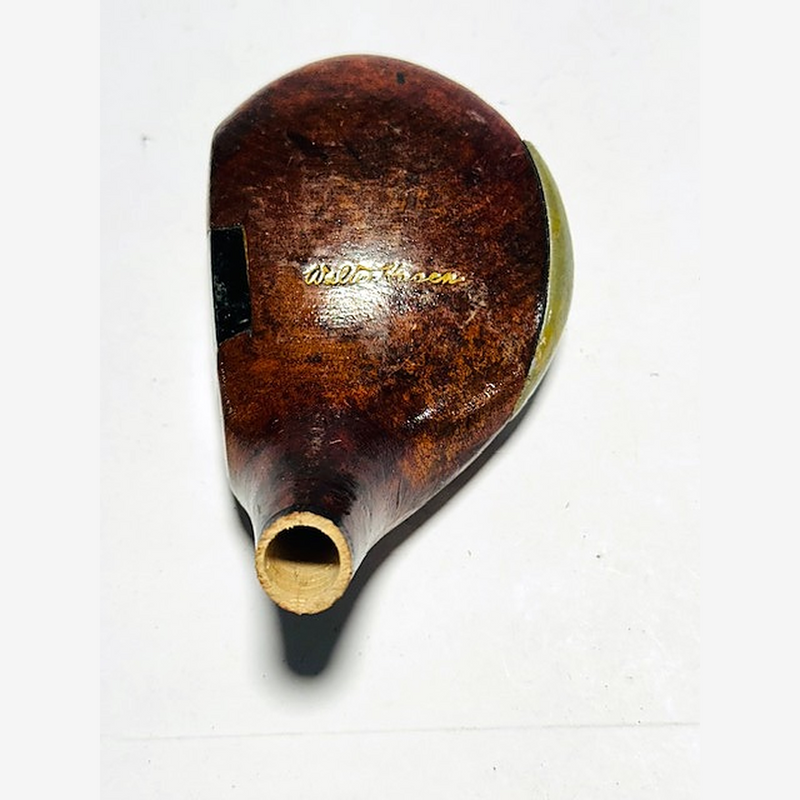 Walter Hagen Signature Fancy Face Brassie Head, vintage hickory golf club builder head, crown stamp