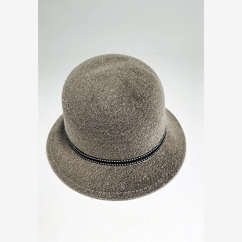 Taupe Cloche — Floral Trim Pro Shop Hat — hickory golf, view 2