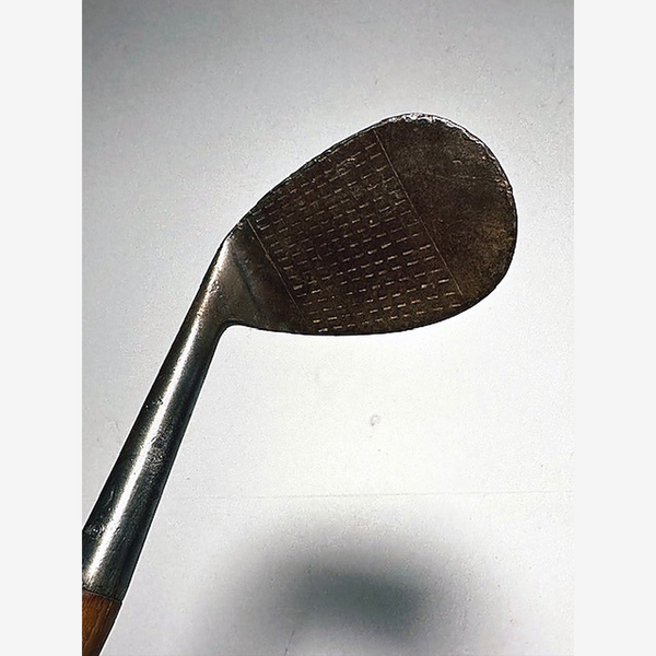 Robt. Simpson Carnoustie "Special" Niblick – vintage hickory golf iron, scored face