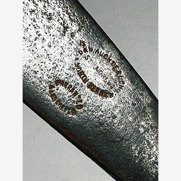 D. & W. Auchterlonie St Andrews Smooth-Face Iron – vintage hickory golf iron, St Andrews oval stamp close-up