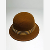 Cognac ladies golf hat, side and back view of rolled brim