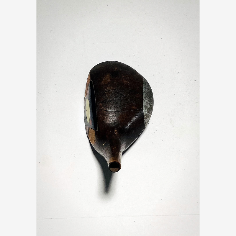 Wilson Walker Cup Model Custom Built Fancy Face Head, vintage hickory golf club builder head, detail