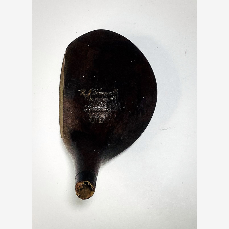 R.J. Shoesmith Timperley Special Wood Head, vintage hickory golf club builder head, crown stamp