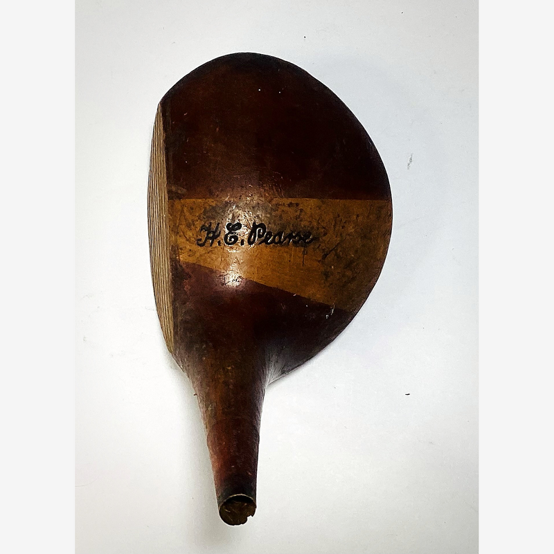 H.E. Pearse Wood Head, vintage hickory golf club builder head, crown stamp