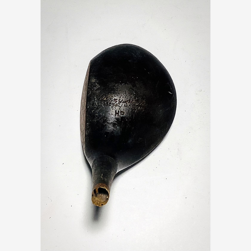 Denny Shute Personal Model HP Wood Head, vintage hickory golf club builder head, detail