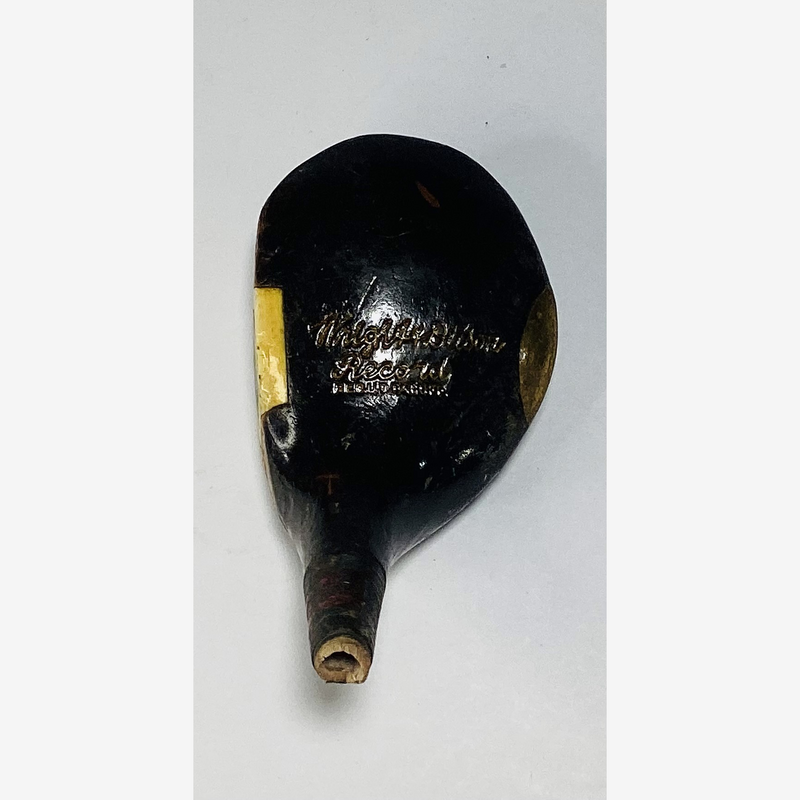 Wright & Ditson Record No. 1 Wood Fancy Face Head, vintage hickory golf club builder head, crown stamp