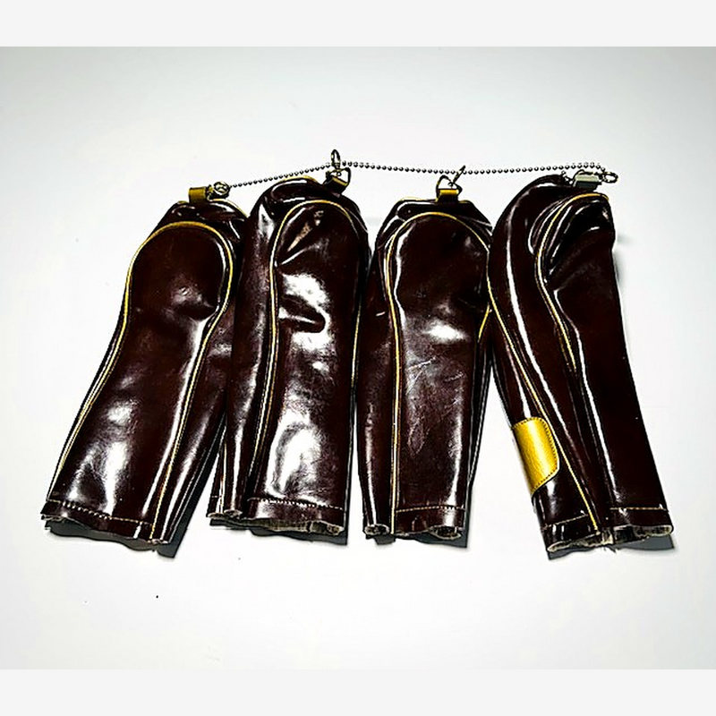 Dunlop Vintage Vinyl Headcover Set Maroon and Gold (1, 3, 4, X)