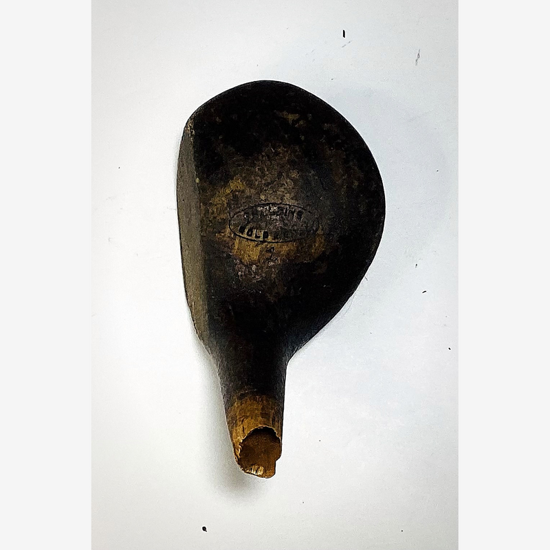 Spalding Gold Medal Wood Head, vintage hickory golf club builder head, crown stamp
