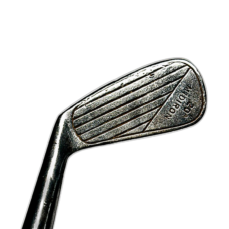 Kroydon Banner hickory golf mid-iron face with MID IRON stamp