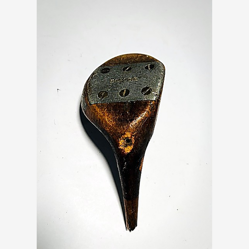Bristol 141-L Ladies Brassie Head, vintage hickory golf club builder head, detail