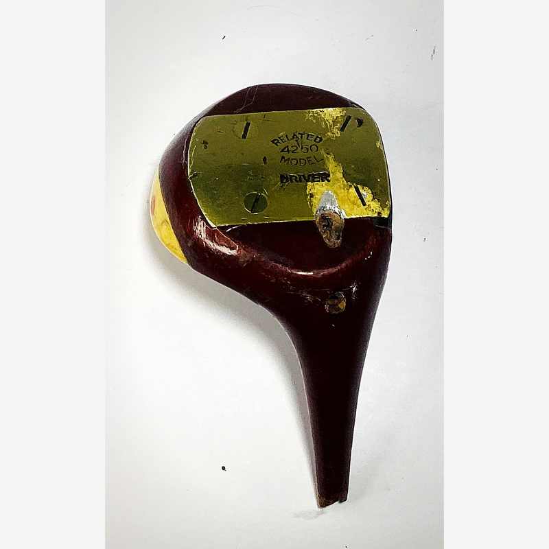 Related 4250 Model Fancy Face Driver Head, vintage hickory golf club builder head, alternate profile