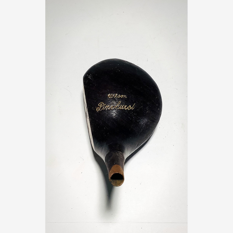 Wilson Pinehurst Driver Head, vintage hickory golf club builder head, detail