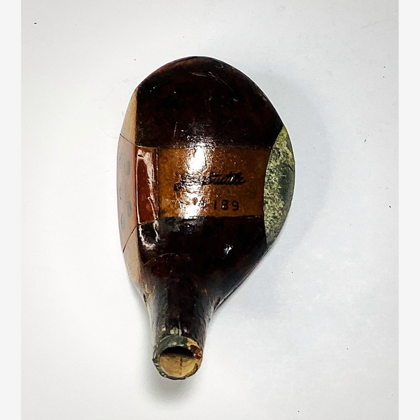 Kenneth Smith Handmade Fancy Face Wood Head, vintage hickory golf club builder head, crown stamp