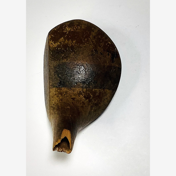 Vintage Unmarked Wood Head, vintage hickory golf club builder head, crown stamp