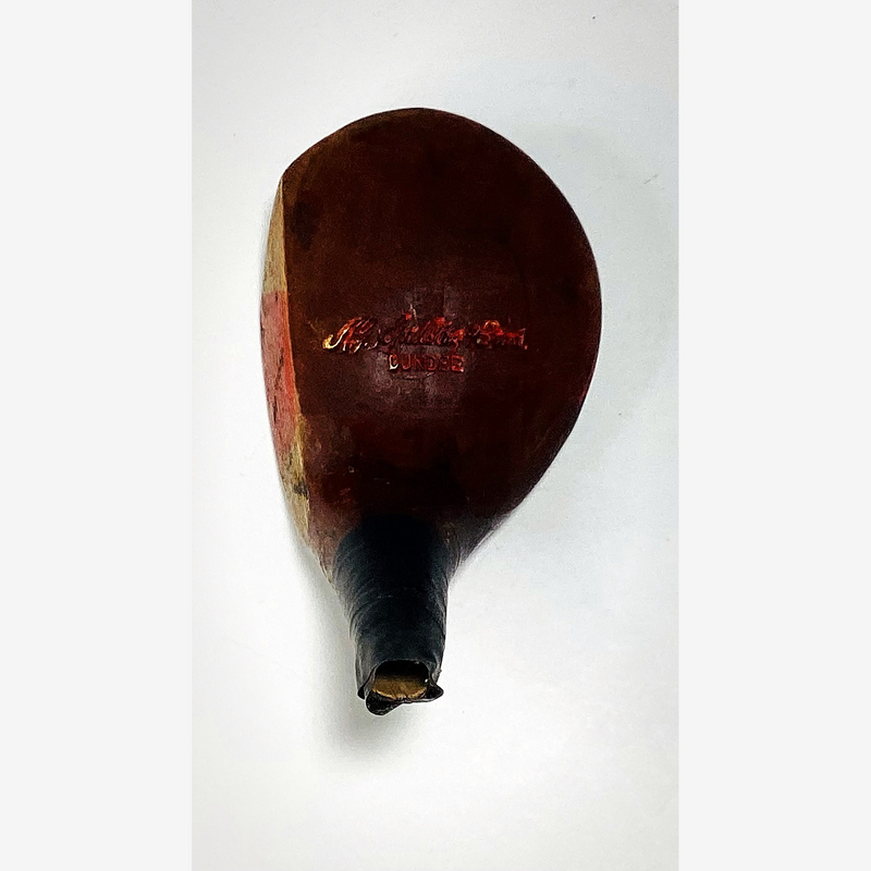 A.G. Spalding & Bros Dundee No. 3 Fancy Face Head, vintage hickory golf club builder head, crown stamp