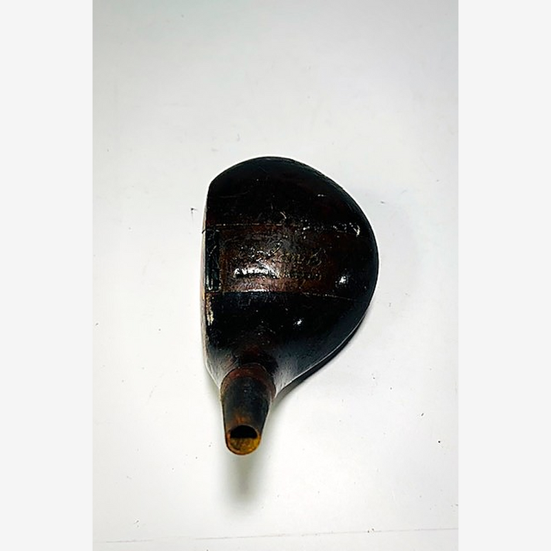 Mohawk Related 4250 Fancy Face Driver Head, vintage hickory golf club builder head, detail