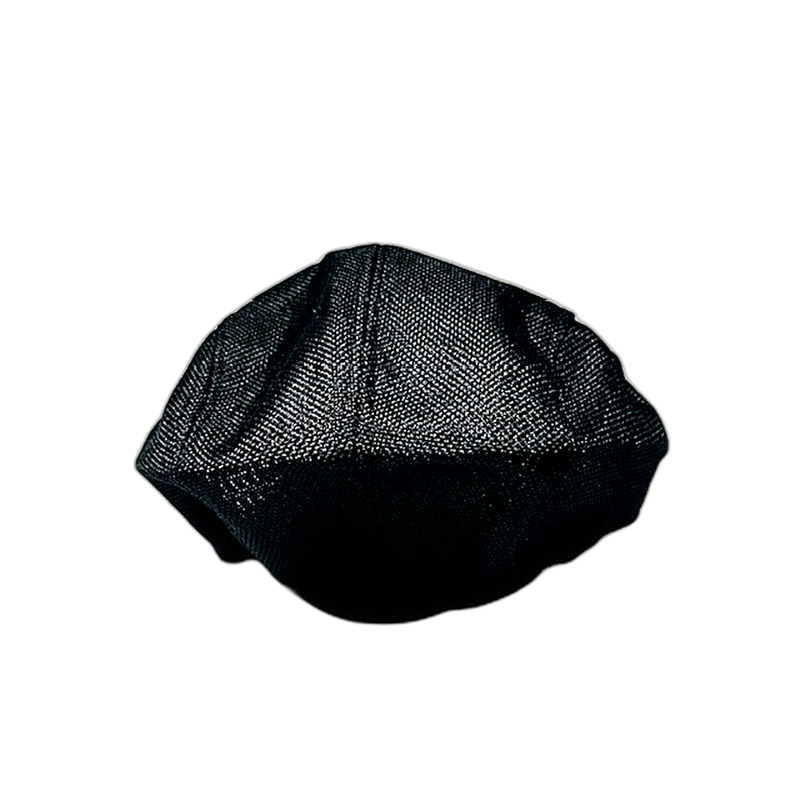 Onyx Black Linen Flat Cap Pro Shop Hat