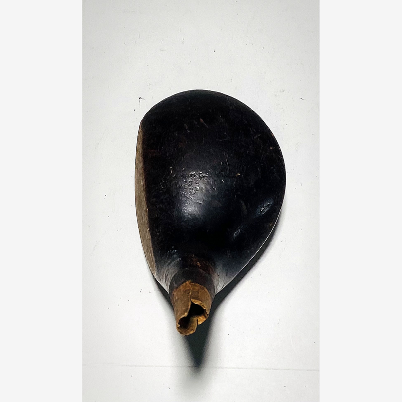 Denny Shute World's Trophy Medalist Spoon Head, vintage hickory golf club builder head, detail