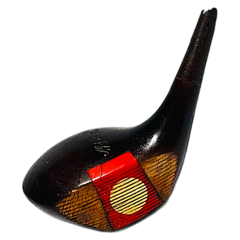 A.G. Spalding & Bros Fancy Face Wood Head, vintage hickory golf club builder head, profile and face