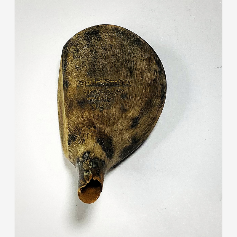 Goldsmith Hyde Park Brassie Head, vintage hickory golf club builder head, crown stamp