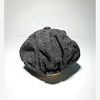 Herringbone Bakerboy Cap Black and Cream Pro Shop Hat