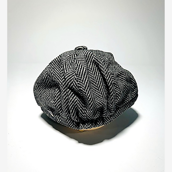 Herringbone Bakerboy Cap Black and Cream Pro Shop Hat - Alternate View