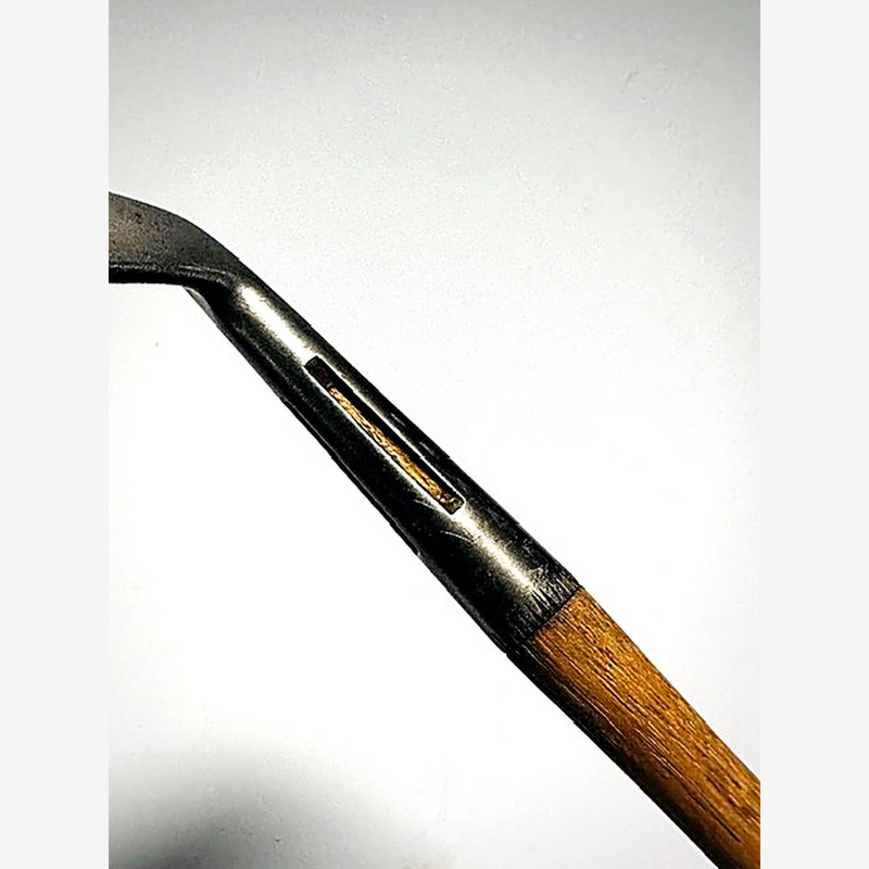 Slotted hosel detail on the vintage MacGregor Bobbie hickory iron