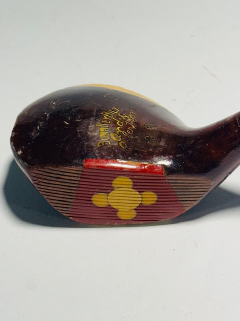 Burrkey Bilt Fancy Face Driver vintage hickory golf