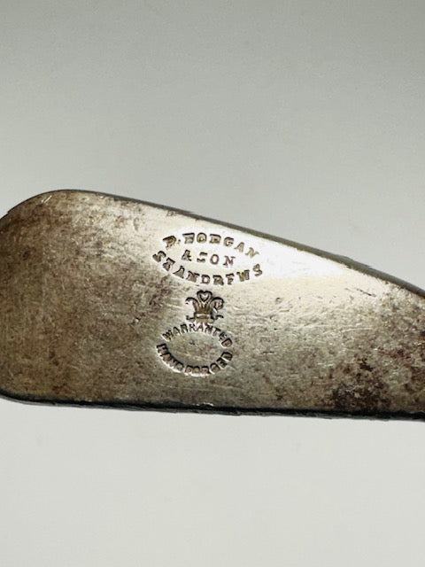 R. Forgan & Son smooth face iron, Prince of Wales plume, vintage hickory golf iron - Alternate View