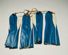 Back view of the light blue vinyl headcover set showing pinked hems and condition