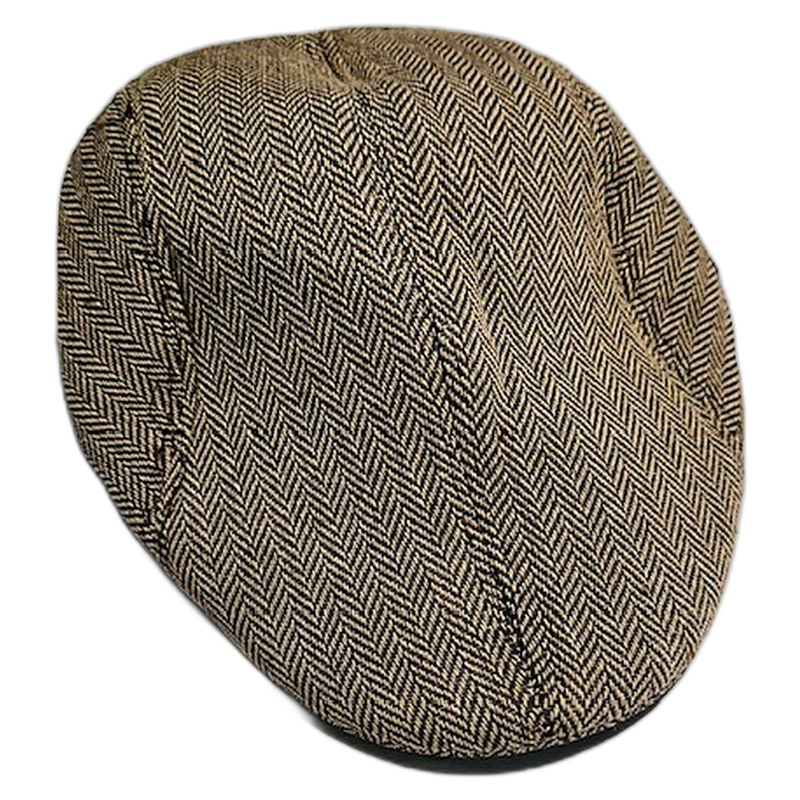 Herringbone Flat Cap — Pro Shop Hat - Tan
