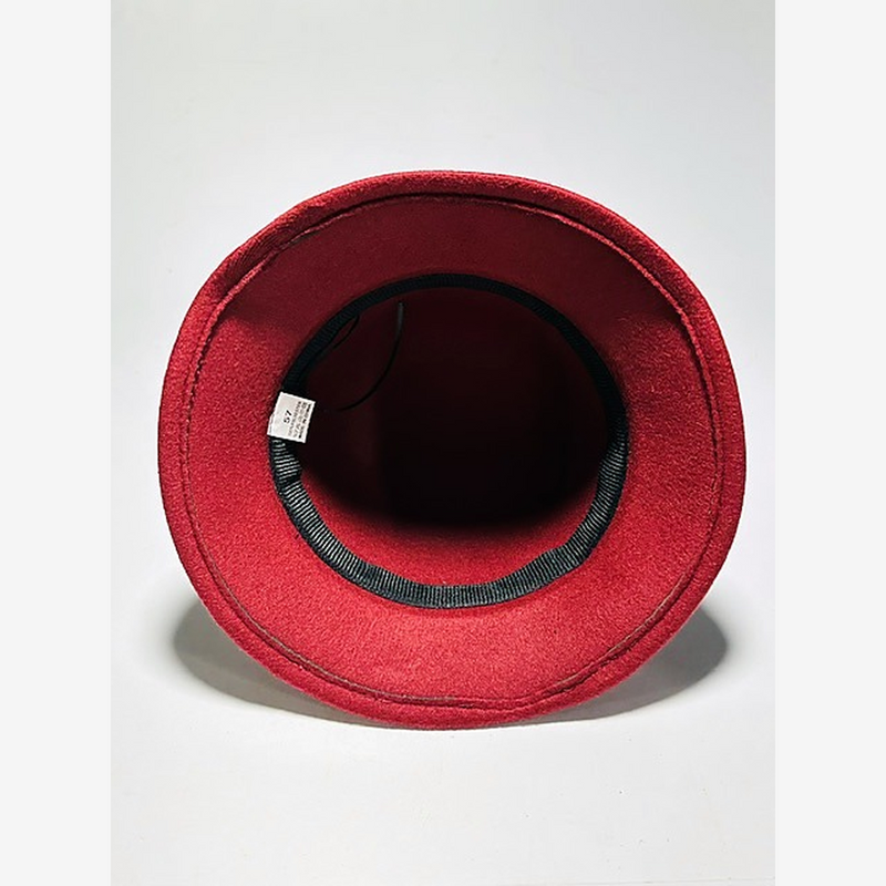 Red Felt Cloche — Bow Trim Pro Shop Hat — hickory golf, view 3