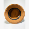 Cognac felt cloche golf hat, interior with black grosgrain sweatband
