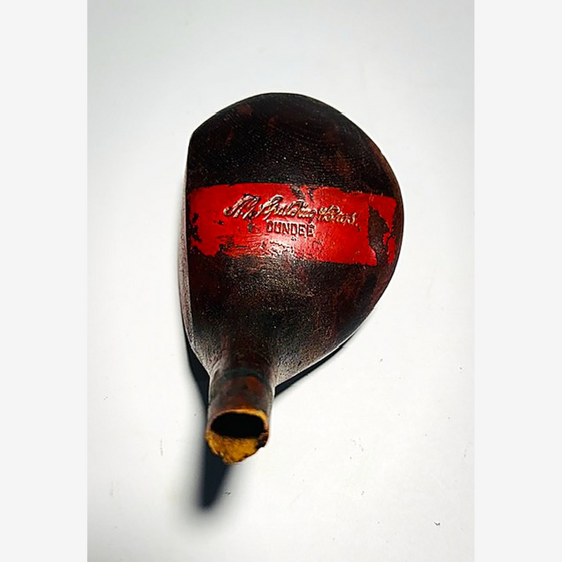 A.G. Spalding & Bros Dundee No. 2 Brassie Head, vintage hickory golf club builder head, detail