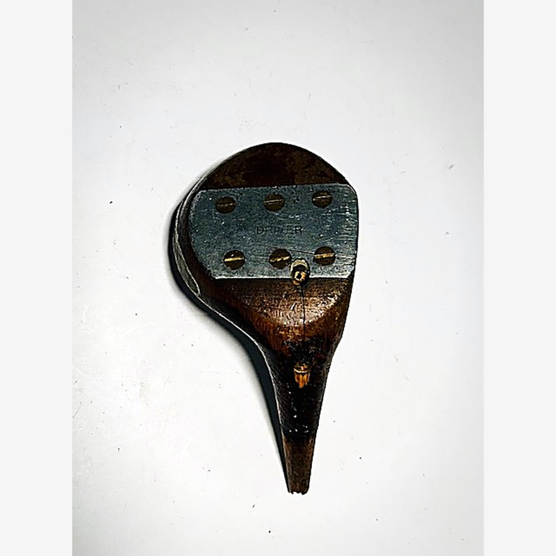 MacGregor M-1 Ladies Driver Head, vintage hickory golf club builder head, detail